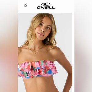Floral Ruffle Bandeau Bikini Top by O’Neill